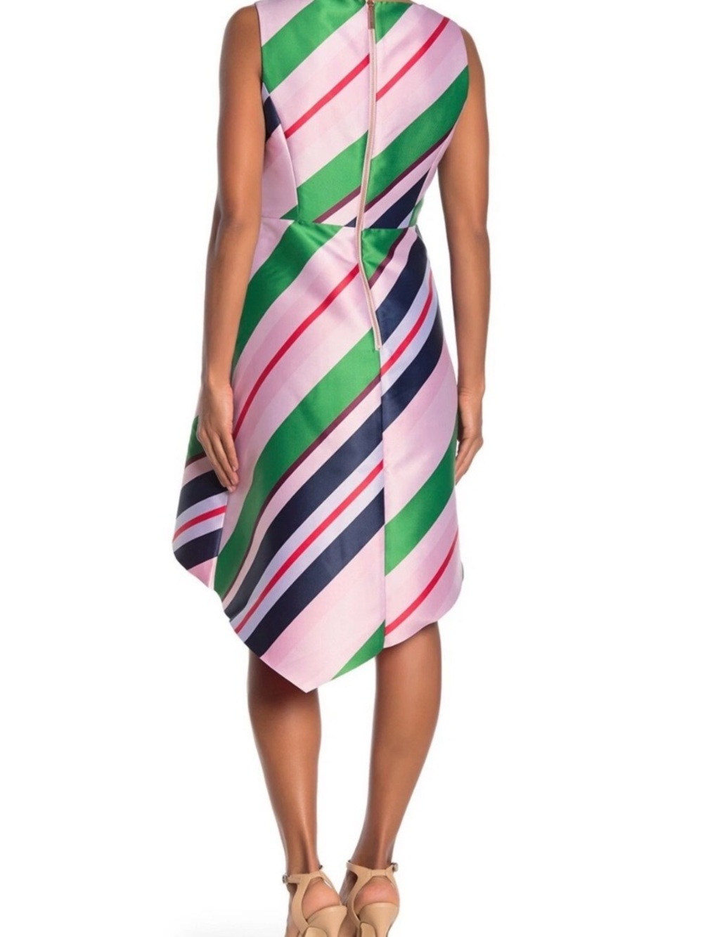 Ted Baker London Bay of Honor Stripe Asymmetrical Hem Dress Size Ted's 5 - Picture 2 of 9